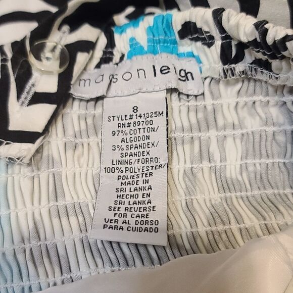 Madison Leigh Blue White Black Floral Sundress Size 8 - Picture 4 of 4